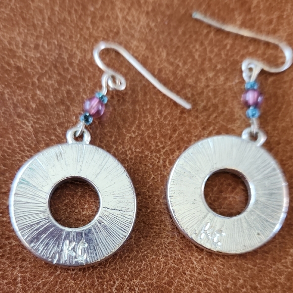 Kenneth Cole Purple and Green HEarrings - Picture 2 of 5